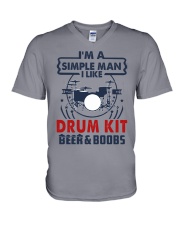 DRUM KIT LIKE BEER AND BOOBS V-Neck T-Shirt tile