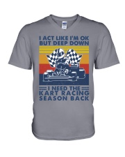kart-racing-i-act-like V-Neck T-Shirt tile