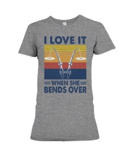 Fishing Bends over Premium Fit Ladies Tee tile