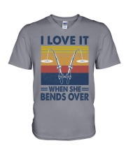 Fishing Bends over V-Neck T-Shirt tile