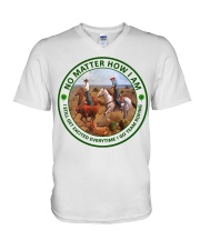 no-matter-team-roping V-Neck T-Shirt tile