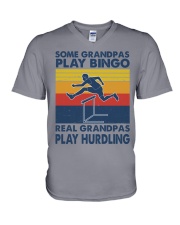 Hurdling Some Grandpas V-Neck T-Shirt tile