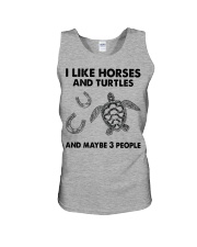 i like horses and turtles Unisex Tank tile