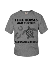 i like horses and turtles Youth T-Shirt tile