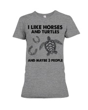i like horses and turtles Premium Fit Ladies Tee tile