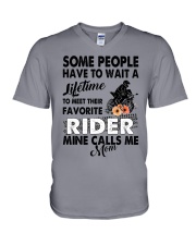 calls me mom sportbike V-Neck T-Shirt tile