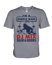 DJ MIX LIKE BEER AND BOOBS V-Neck T-Shirt tile