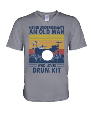 drum kit never olm vintage V-Neck T-Shirt tile