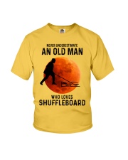 shuffleboarding old man Youth T-Shirt tile