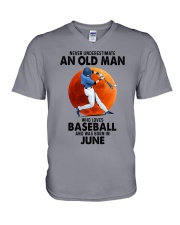 06 baseball olm V-Neck T-Shirt tile