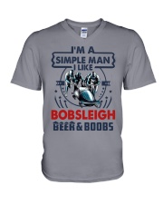 BOBSLEIGH LIKE BEER AND BOOBS V-Neck T-Shirt tile