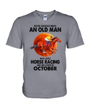 10 horse racing olm V-Neck T-Shirt tile