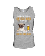 HAPPINESS IS AN OLD MAN PUG Unisex Tank tile