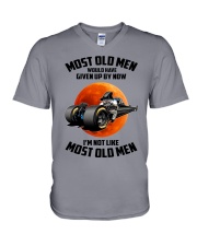 most old men drag racing V-Neck T-Shirt tile