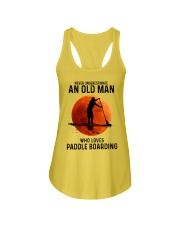 paddleboarding old man Ladies Flowy Tank tile