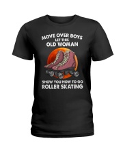 move over boys roller skating Ladies T-Shirt tile