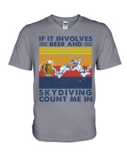 beer-involeves-skydiving V-Neck T-Shirt tile