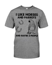 I Like Horses And Parrots Premium Fit Mens Tee tile