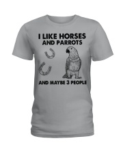 I Like Horses And Parrots Ladies T-Shirt tile
