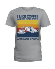 ilike coffee Dirt track racing Ladies T-Shirt tile