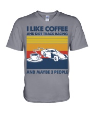 ilike coffee Dirt track racing V-Neck T-Shirt tile