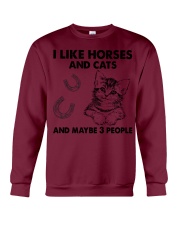 I Like Horses And Cats Crewneck Sweatshirt tile