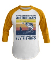 never-vintage-fly-fishing-oldman Baseball Tee tile