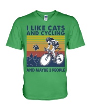 Cycling Like Cats V-Neck T-Shirt tile