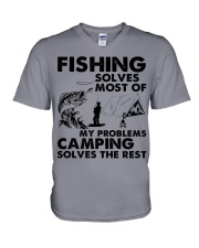 fishing-camping-sovles-most-v1 V-Neck T-Shirt tile