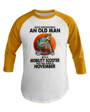 mobility scooter olm 11 Baseball Tee tile