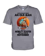 mobility scooter olm 11 V-Neck T-Shirt tile