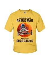 drag racing old man Youth T-Shirt tile