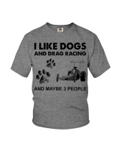 like dogs drag racing Youth T-Shirt tile