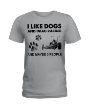 like dogs drag racing Ladies T-Shirt tile