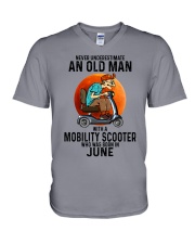 mobility scooter olm 06 V-Neck T-Shirt tile