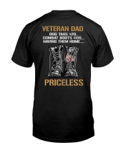 Veteran Dad Have Dog Tags Combat Boots Tshirt Classic T-Shirt back