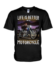 Life is Better With Motorcycle V-Neck T-Shirt tile