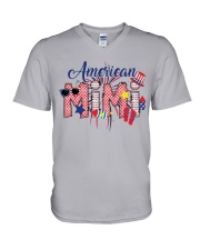 Patriotic Doodle 4th Of July American Mimi V-Neck T-Shirt tile