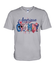 4th Of July Patriotic Doodle American Granny V-Neck T-Shirt tile