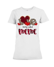Love being called Meme - Red Plaid Heart Premium Fit Ladies Tee tile