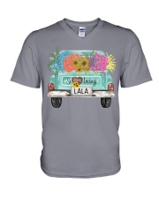 I Love Being Lala Truck V-Neck T-Shirt tile