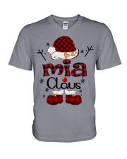 Mia Claus-Red Plaid V-Neck T-Shirt tile