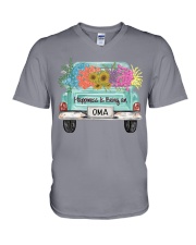 Happiness Is Being An Oma Truck V-Neck T-Shirt tile