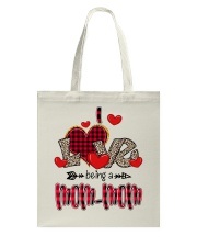 I Love Being A Mom-Mom - Red Plaid Heart Tote Bag tile
