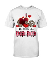 I Love Being A Mom-Mom - Red Plaid Heart Premium Fit Mens Tee tile