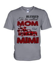 Blessed To Be Called Mom And MIMI V-Neck T-Shirt tile