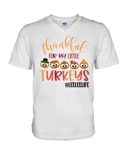 Thankful For My Little Turkeys Leeleelife V-Neck T-Shirt tile