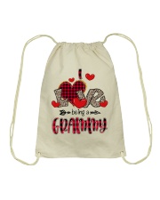 I Love Being A Grammy - Red Plaid Heart Drawstring Bag tile