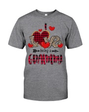 I Love Being A Grammy - Red Plaid Heart Classic T-Shirt front