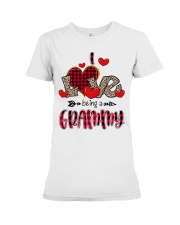 I Love Being A Grammy - Red Plaid Heart Premium Fit Ladies Tee tile